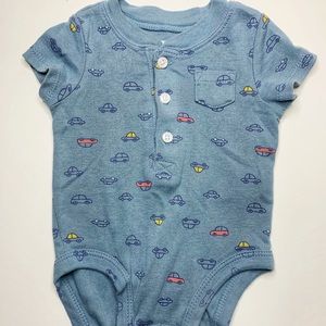 0-3M Primary Colors Cars Carters Polo Button Onesie